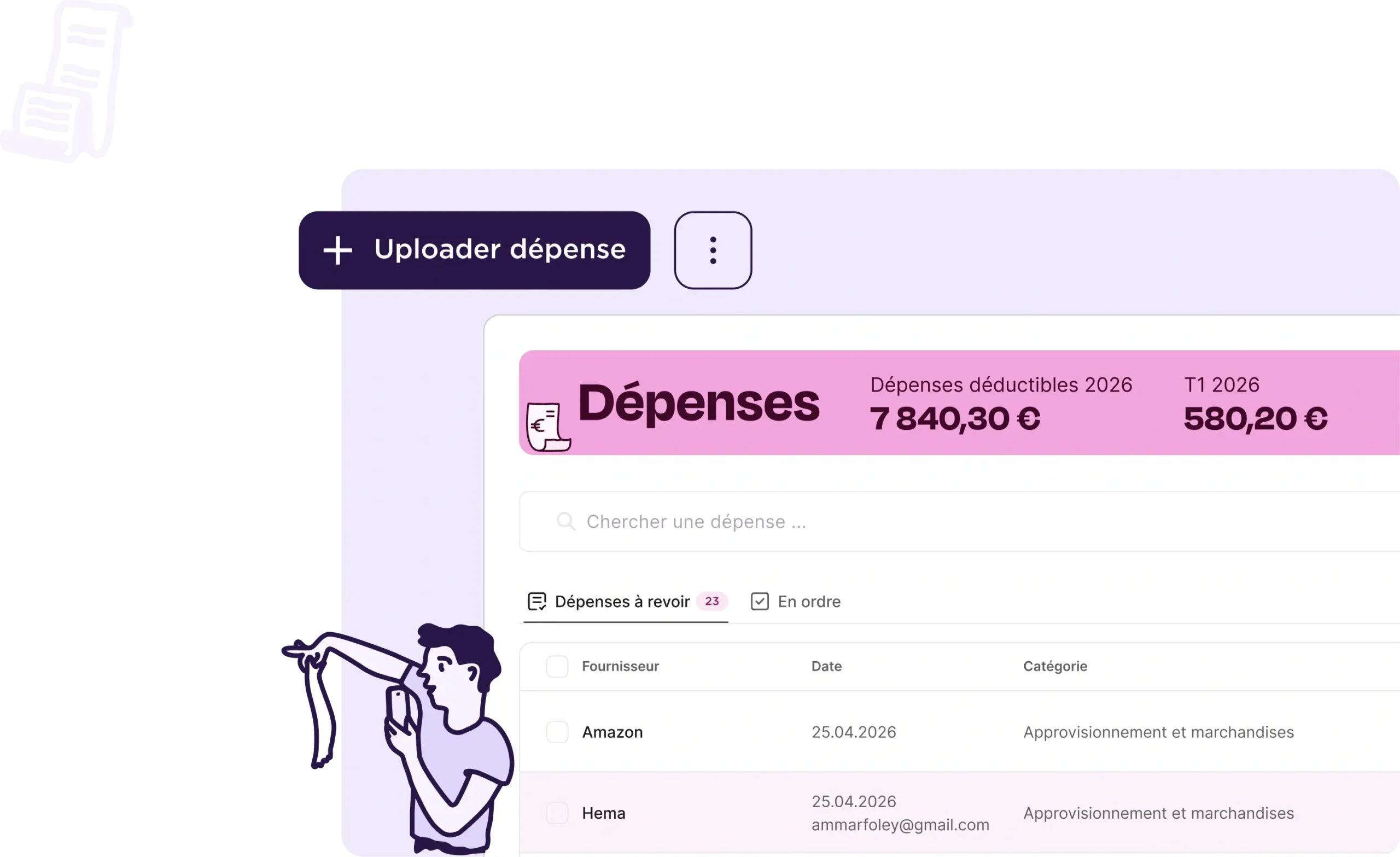 Ne perdez plus jamais un reçu