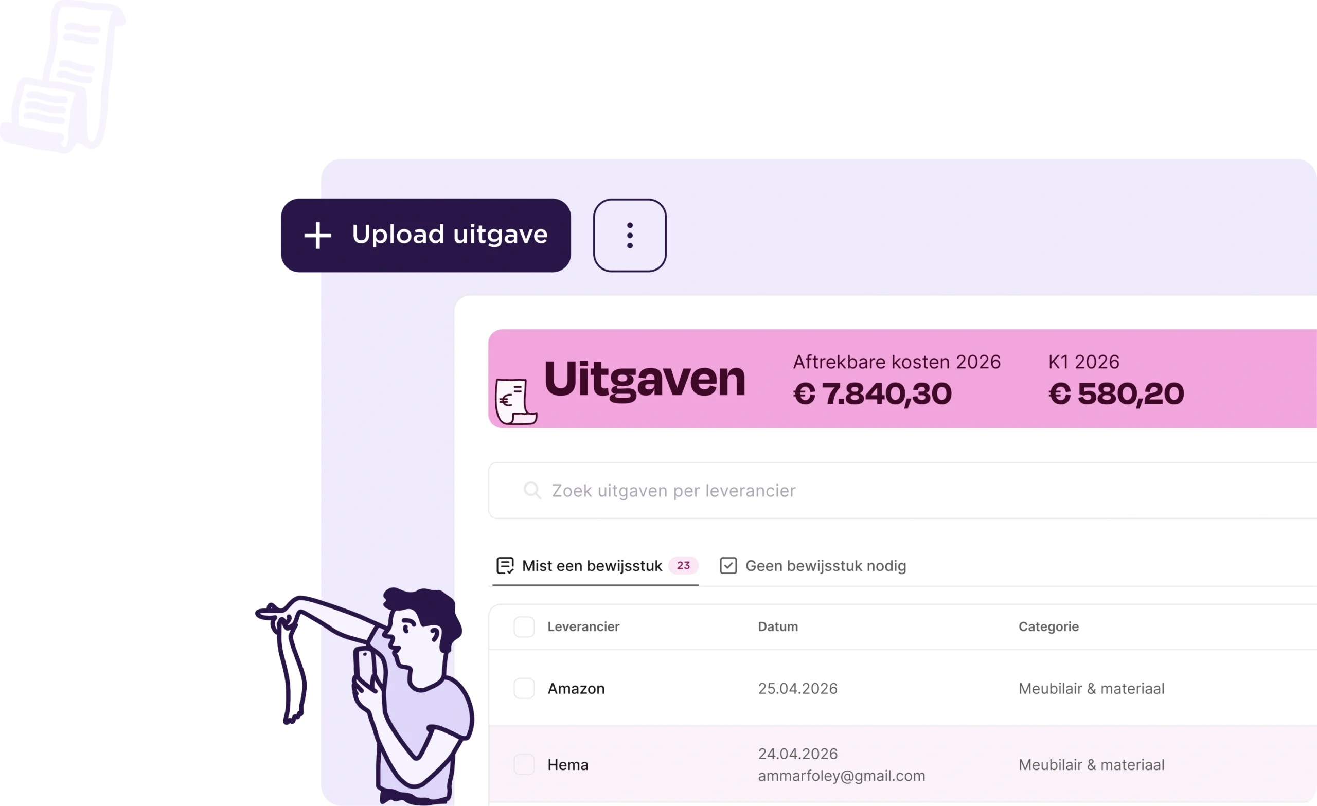 Verlies nooit meer een bonnetje
